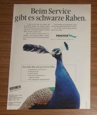 Seltene Werbung PEACOCK Computer - Beim Service gibt es schwarze Raben 1991