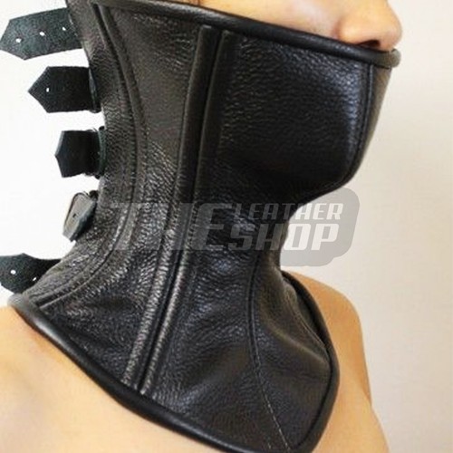 Leder halskorsett schnalle - leder,