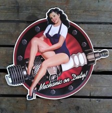 SCHILD PIN UP GIRL BLECHSCHILD