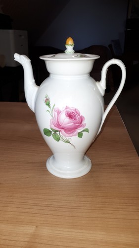Meissen kaffeekanne rote rose - kaffeekanne,