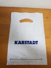 alte Plastiktüte Karstadt weiß + blaue Schrift 22 x 32,5 cm Tüte Tasche  Sammler