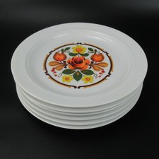 6x Winterling Porzellan Kuchenteller Blumendekor 70er Jahre Design Flower Power