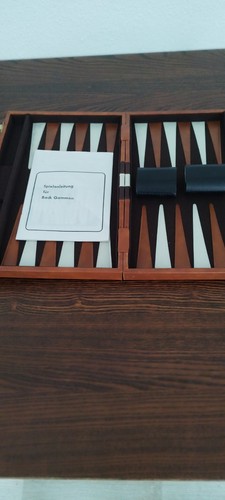 Backgammon mit lederkoffer - mit,