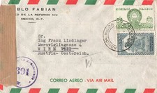 697155) Mexico Auslandsblg. nach Österreich mit Zensur 