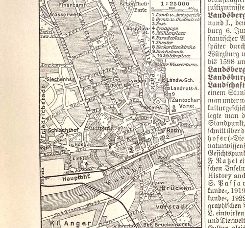 Alte lithographie landsberg - alte, lithographie,