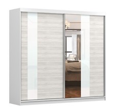 Schwebetürenschrank Kleiderschrank mit Glaseinsatz Spiegel - Claudia 32 230 cm