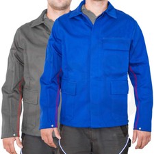 Schweißerjacke blau o. grau, Gr 46-64, 340g Proban Qualität Schweißerschutzjacke