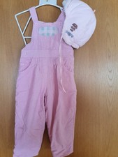 Cord-Latzhose Größe 98 gefüttert mit warmer Mütze für Mädchen