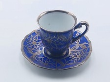 Mokkatasse Silberauflage silver overlay Hutschenreuther Kobalt Blau Porzellan 