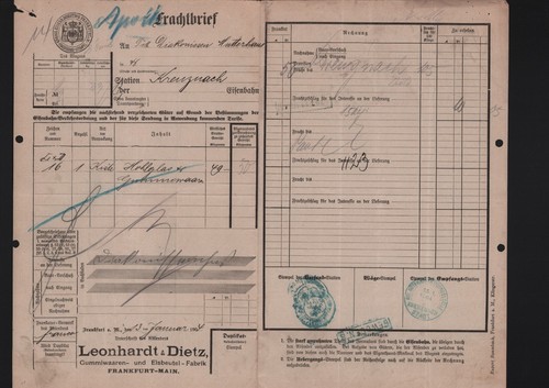 Frachtbrief 1904 leonhardt - frachtbrief, 1904,