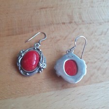  Korallenohrringe, Ohrhänger , Indianerschmuck