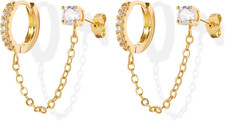 Gold Perlen Creolen für Damen