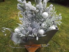 Dekoschlitten XXXL Winter Metall hochwertige üppige vereist Dekoration neuwertig