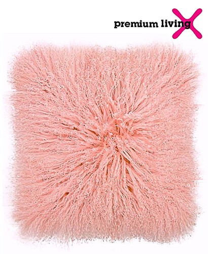 Tibet lammfell kissen - kissen, rosa