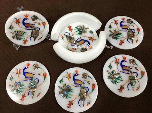 Marmor untersetzer set - marmor, semi