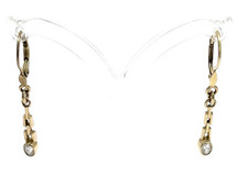 333/- 8 KT Gelbgold Ohrhänger, simulierten Diamanten