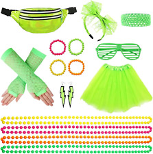 80Er Jahre Outfit Damen, 80Er Jahre Kleidung Damen Set Tutu Bauchtasche Netzhand