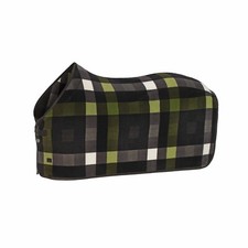 Eskadron Platinum Abschwitzdecke " FLEECE CHECK ", teak brown-white-moss green