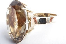 Rauchtopas Ring 585 14K Gelb