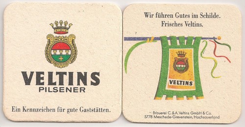 Veltins alter bierdeckel - -,