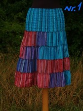 Rock Knielang Bunt Patchwork Rock Festival Hippie Sommer Rock Folklore Rock Bunt