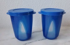 Tupperware 2 x Becher mit Deckel blau Mediterrano Serie 