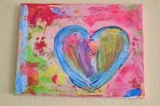 Bild Selbstgemalt Herz Bunt