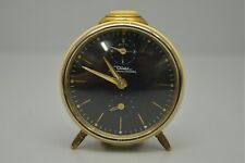 Vintage Retro Deutschland Diehl Silentium Cavalier Aufzieh-Tischwecker Gelb Defe