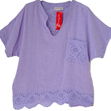 LES FRERES Leinen Long-Shirt