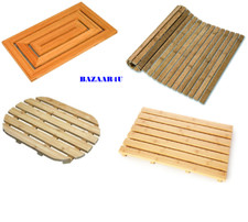 BAMBUSBRETT HOLZ NATURHOLZ BADEZIMMER OVAL, RECHTECKIG DUSCHBADMATTE