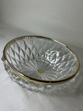 Echt Bleikristall Kristall Obstschale 24 CM  Mit Gold Rand Vintage