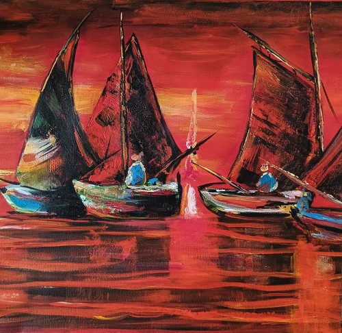 Original acrylgemälde 5 x - acrylgemälde, 39.5