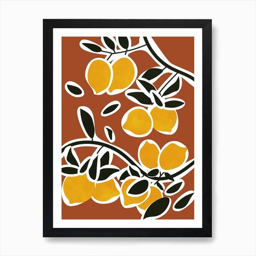 Zitronenbaum zweige kunstdruck - zweige,