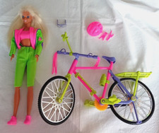 Bicyclin Barbie Mattel, Puppe mit Fahrrad 1993