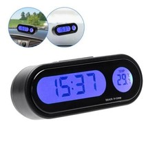 Auto Leuchtthermometer Mini LCD Digitaluhr Armaturenbrett Uhr für PKW LKW KFZ DE
