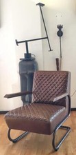 Thonet S411- Leder Sessel gesteppt  Bauhaus  Freischwinger