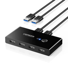 USB Switch 2PC KVM USB Switch 2 In 4 Out für stabile Datenübertragung Umschal...