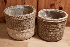 2 Übertopfe Korb Seegras