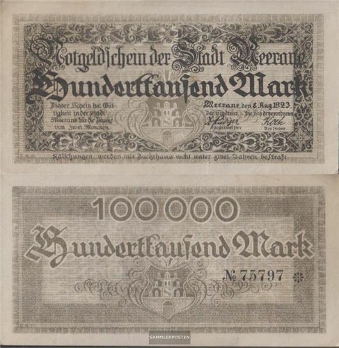 Meerane inflationsgeld stadt - meerane,