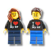 I Love My Girlfriend/ Boyfriend Minifiguren aus LEGO® Teilen, NEU, custom print