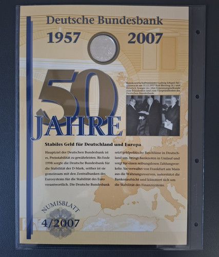 Brd numisblatt 2007 jahre - brd,