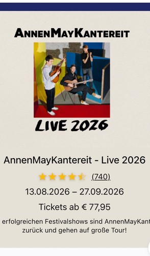 Annenmaykantereit ticket - annenmaykantereit,