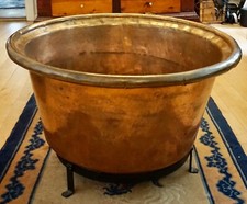 Riesig Kupferkessel Kupfer Kübel Kamin Brennholz Feuer Pflanztopf  Ø 70cm H 45cm