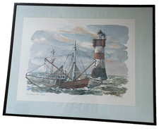 Aquarell Bild "Leuchtturm