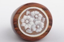 Ring Holz Kamee 750er 18K Gelb