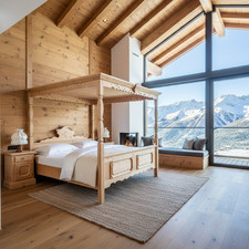 Voglauer Anno 1900 hell Himmelbett Bett Bauernbett Schlafzimmer Holzbett Vintage