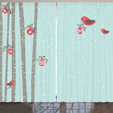 Weihnachten Rustikale Gardine Red Bird Winter 