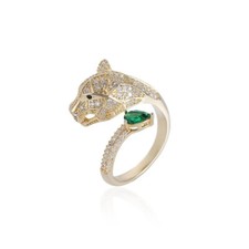 Aussergewöhnlicher Panther Ring mit Cubic Zirkonia Steinen