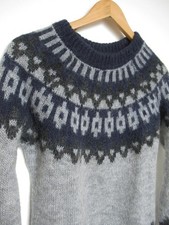 Pullover Norwegerpullover grau blau dunkelblau schwarz Massimo Dutti XS 34 S 36