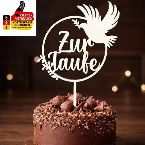 Tortendeko taufe holz cake - tortendeko,